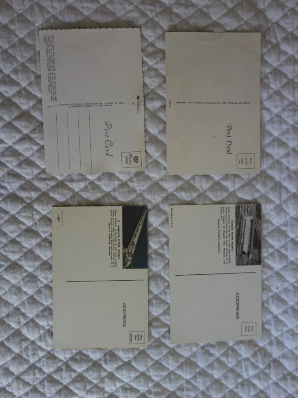 Lot of 8 Misc unused Vntg U.S.A. Postcards – Nigara Falls, Detroit, Corn Palace